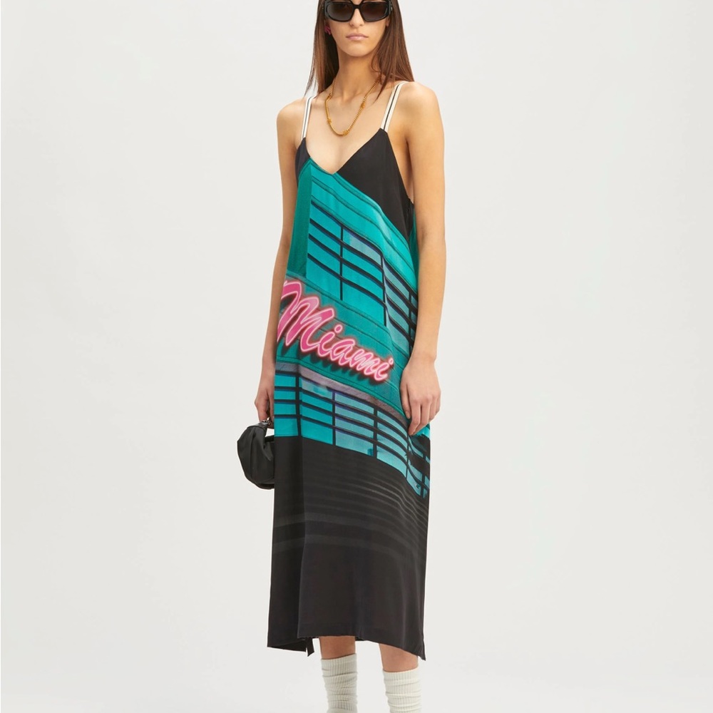 Palm angels Miami track straps midi dress